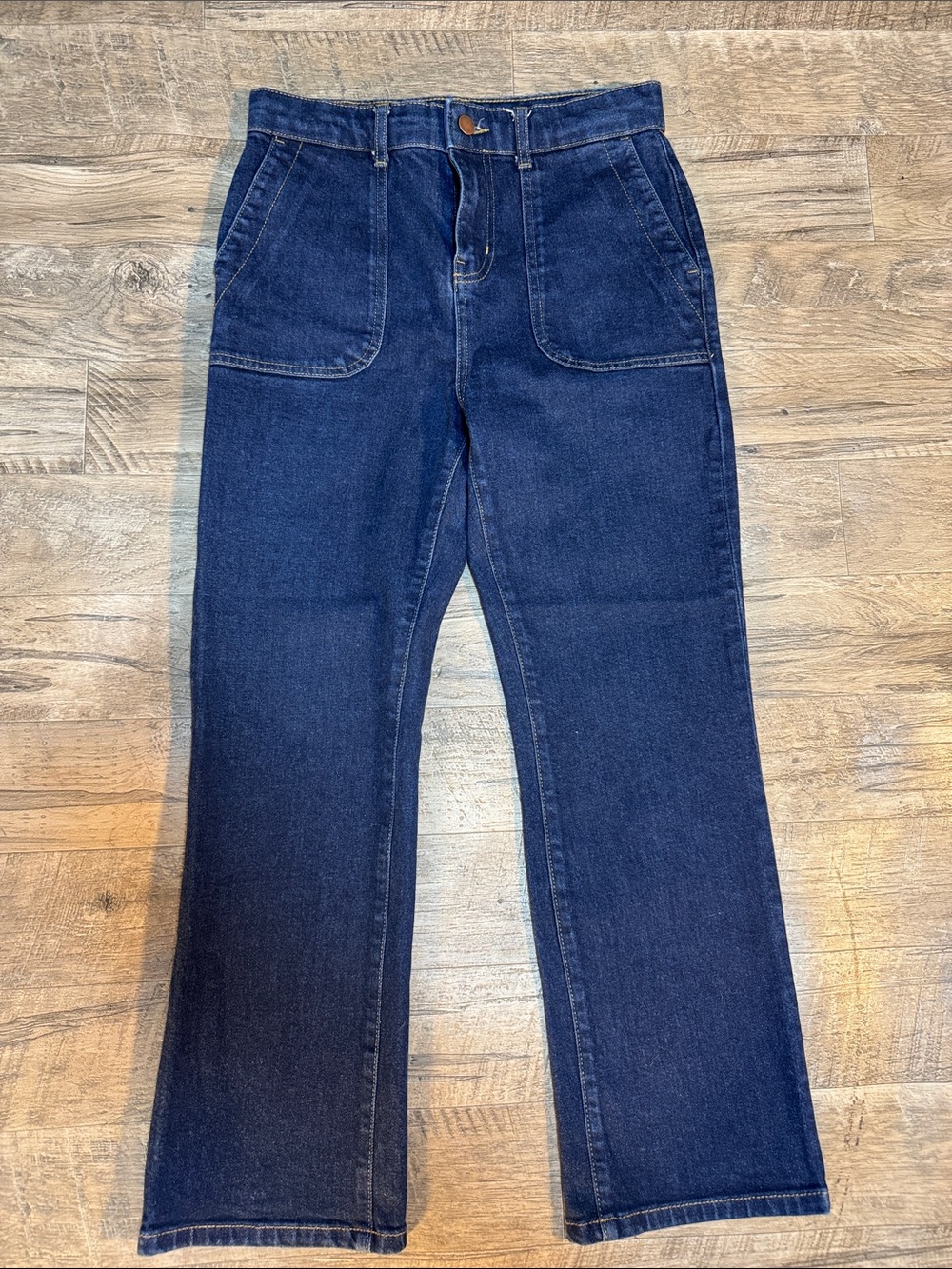 Boden Women's โUtility Flareโ Dark Indigo Cropped Jeans - Size 6